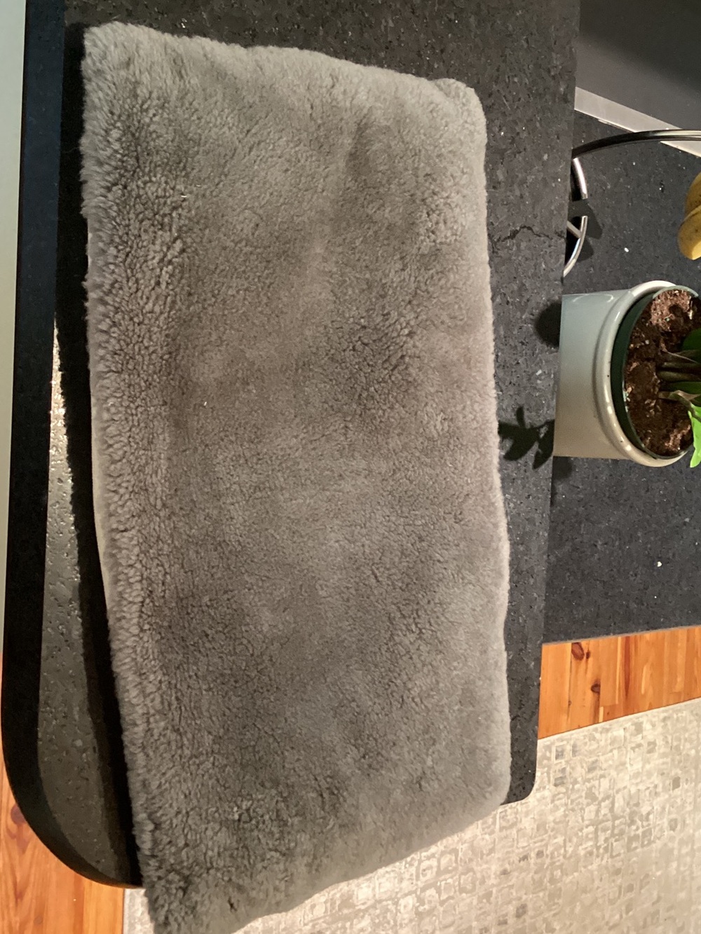 West Elm Plush Sheepskin shearling pillow cover only in Light Gray
